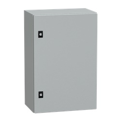 Cassetta acciaio montaggio parete 600x400x250 mm porta piena IP66 IK08 grigio