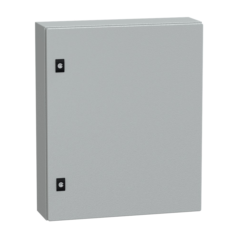 Cassetta acciaio porta piena 600x500x150 mm montaggio a parete IP66 IK08 grigio RAL 7035
