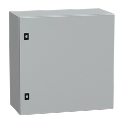 Cassetta acciaio porta piena 600x600x300 mm montaggio parete IP66 IK08 grigio RAL7035