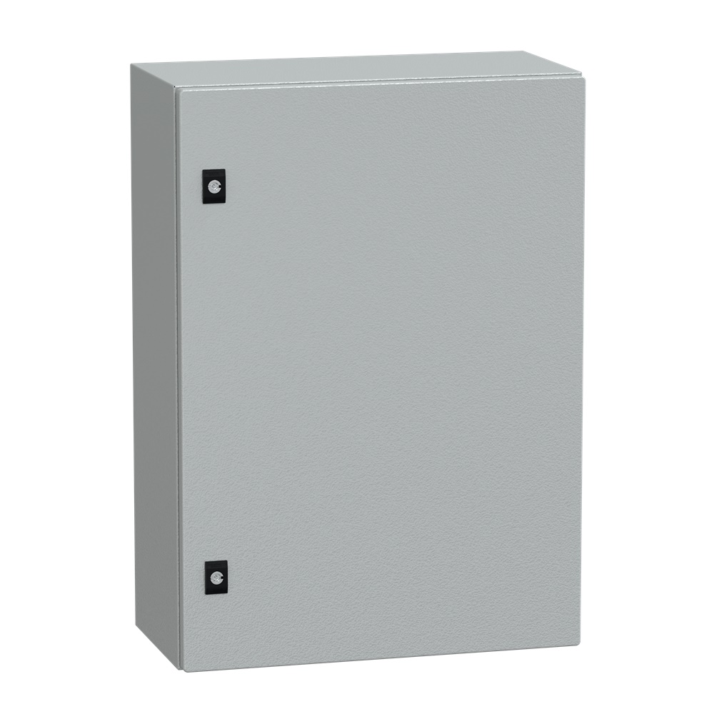 Cassetta acciaio montaggio parete 700x500x250 porta piena vetro Securit IP66 IK08 grigio
