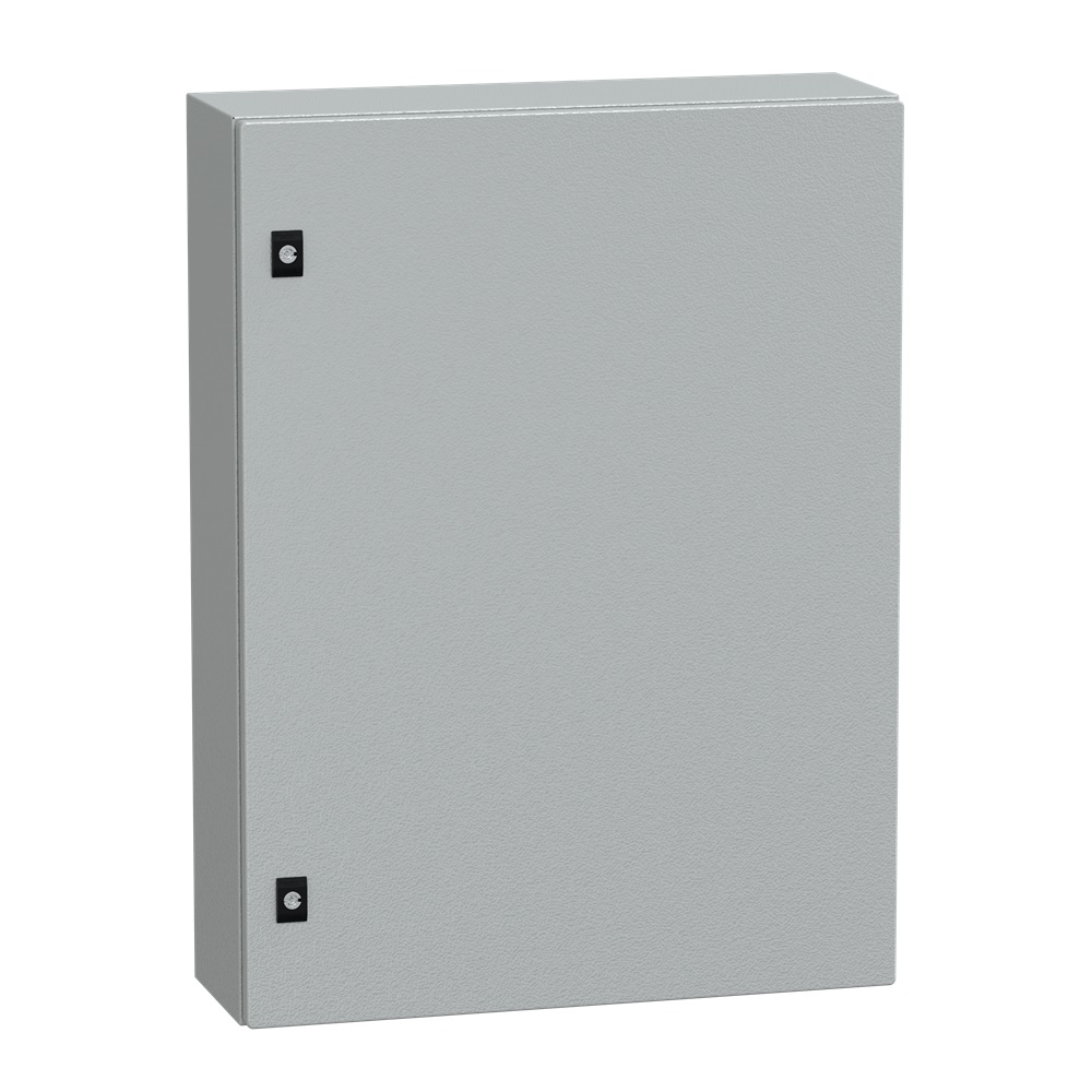 Cassetta acciaio montaggio parete 800x600x200 porta piena vetro Securit IP66 IK08 grigio RAL7035