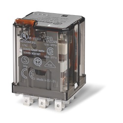 Relè di potenza DC 24 V AgCdO Pulsante di prova + LED + diodo (DC, positivo in A/A1)