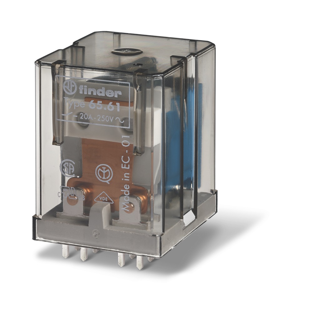 Relè di potenza DC 24 V AgCdO NO (distanza tra contatti  aperti ≥ 3 mm)