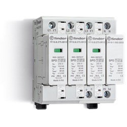 SPD Classe1+2 Trifase 4P 275VAC Protezione Sovratensione Montaggio DIN