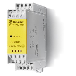 Relè modulare contatti guidati 1NO+1NC 24V DC 6A montaggio guida portante automazione impianti elettrici