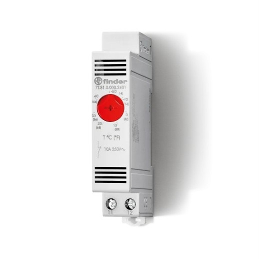 Termostato industriale riscaldamento 10A NC AgNi IP20 montaggio guida DIN controllo temperatura manuale
