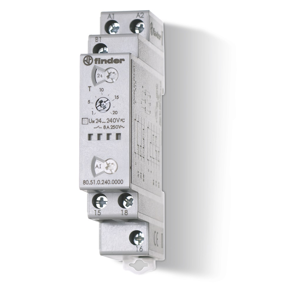 Temporizzatore multifunzione modulare 24-240V 8A montaggio su guida a cappello per controllo industriale e civile