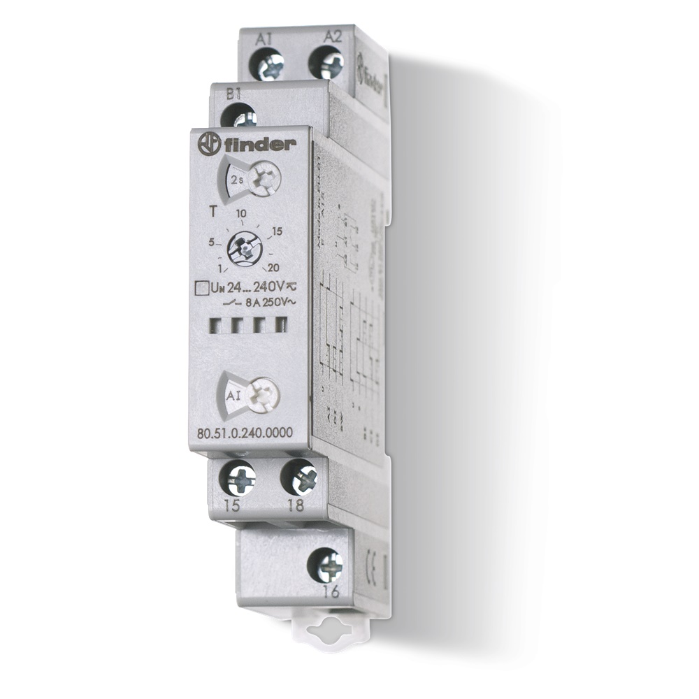 Temporizzatore multifunzione modulare 24-240V 8A montaggio su guida a cappello per controllo industriale e civile