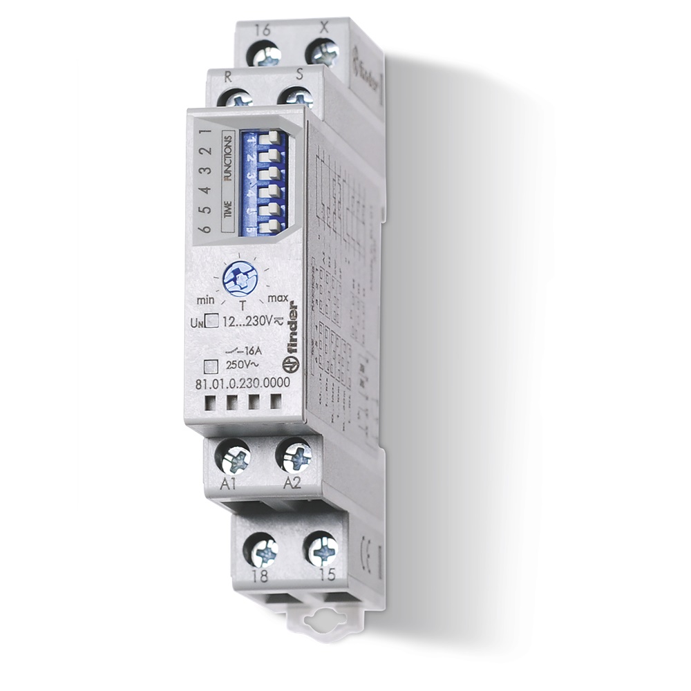 Temporizzatore multifunzione reset 12-240V 16A montaggio su guida a cappello controllo circuiti industriali