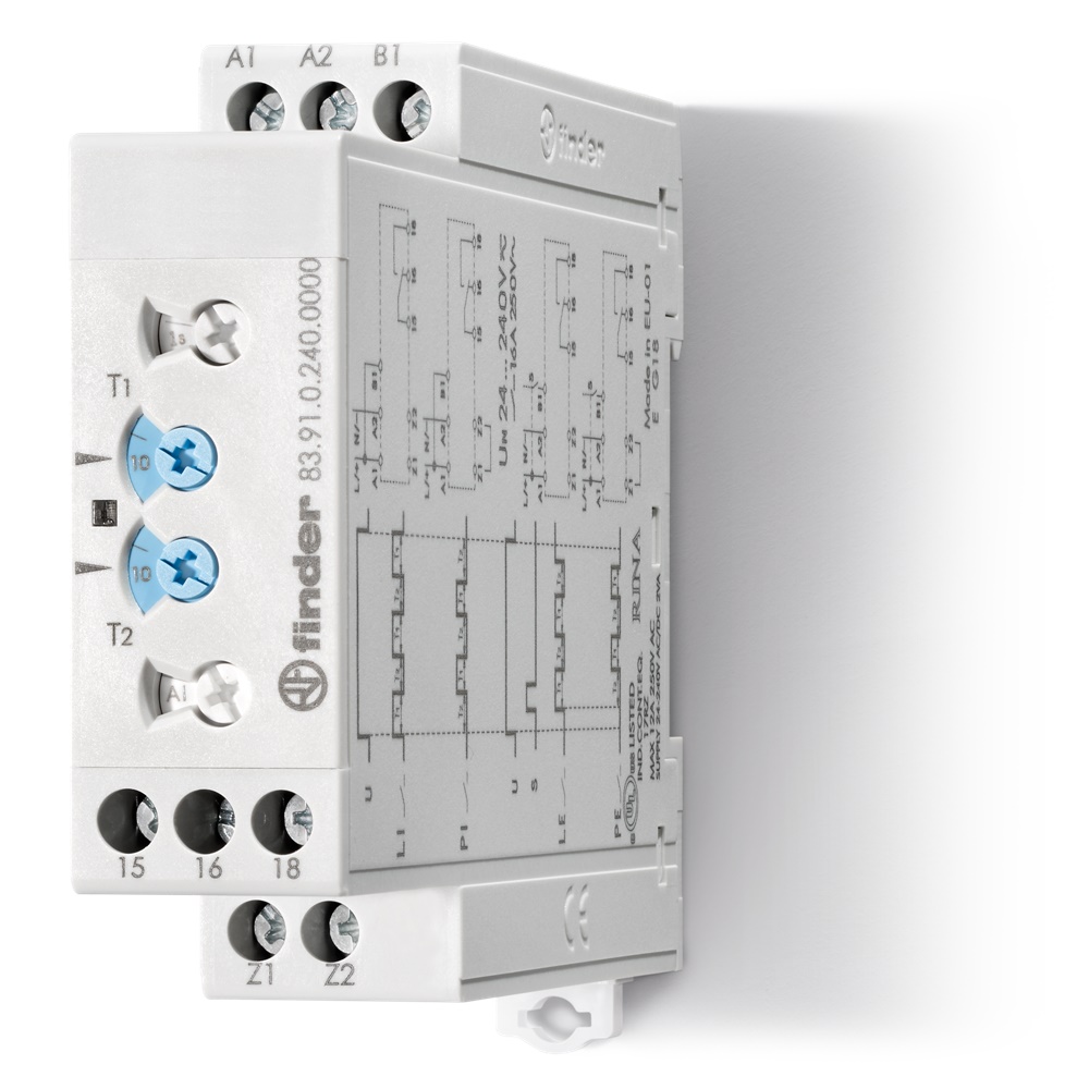 Temporizzatore intermittenza asimmetrico 16A 24-240V montaggio su guida a cappello per controllo temporizzato impianti elettrici
