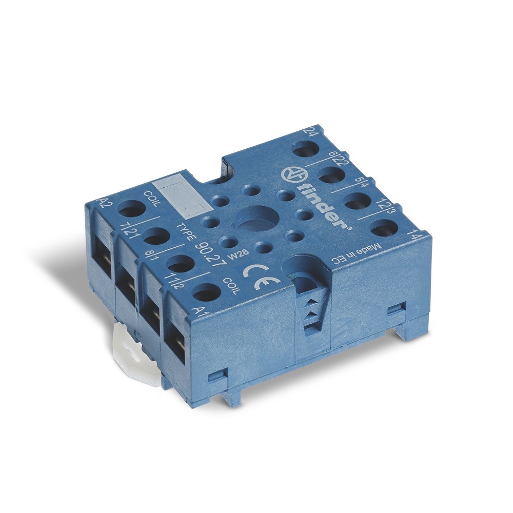 Zoccolo elettrico 3 poli morsetti a piastrina montaggio guida DIN IP20 per installazioni elettriche robuste