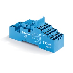 Zoccolo morsetti push-in 4 poli montaggio guida DIN 35 mm corrente 10A 250V blu IP20 impianti industriali civili