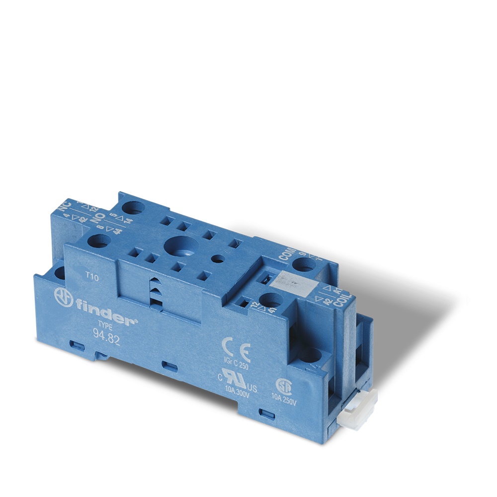 Zoccolo morsetti a piastrina 2 poli montaggio guida DIN 35 mm protezione IP20 uso elettrico industriale