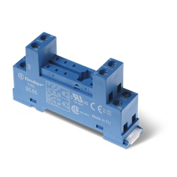 Zoccolo morsetti bussola 2 poli 8 pin montaggio guida DIN 35 mm IP20 blu