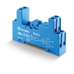 Zoccolo morsetti bussola 2 poli 10A 300VAC montaggio guida DIN 35 mm IP20 uso elettrico industriale