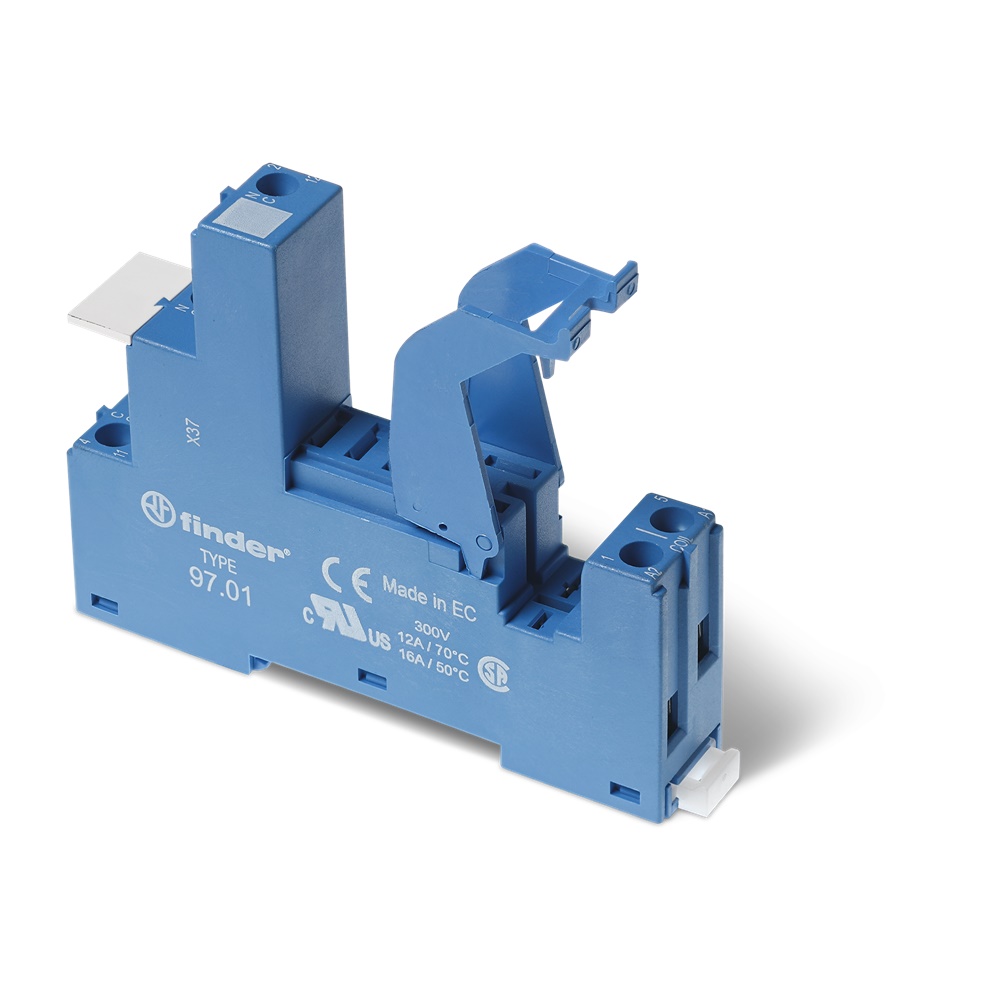 Zoccolo morsetti a bussola 1 polo 16A 300V montaggio guida DIN impianti elettrici professionali