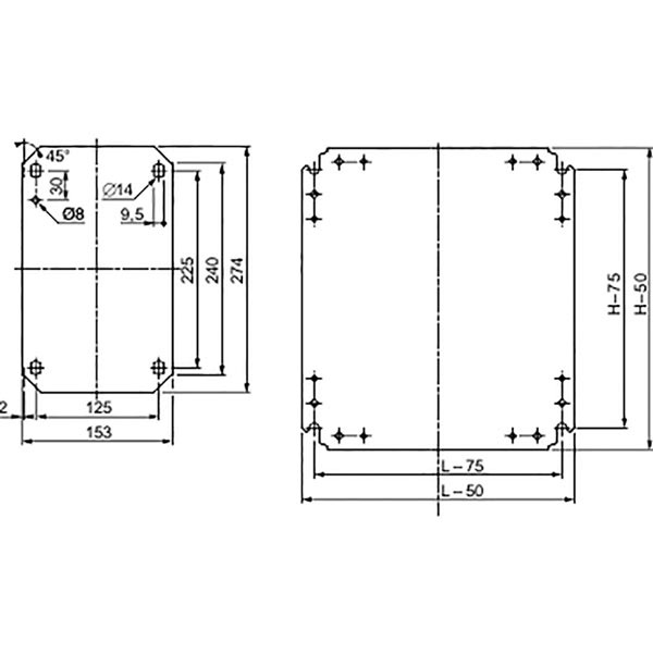 Piastra interna in lamiera 1000x800 mm
