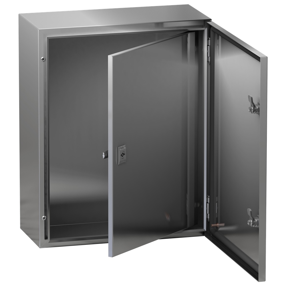 Porta interna acciaio grigio 400x300 mm per cassette da parete PanelSeT, serratura doppia barra, carico max 30 kg/m², applicazione multifunzione
