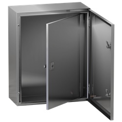 Porta interna acciaio grigio 400x300 mm per cassette da parete PanelSeT, serratura doppia barra, carico max 30 kg/m², applicazione multifunzione
