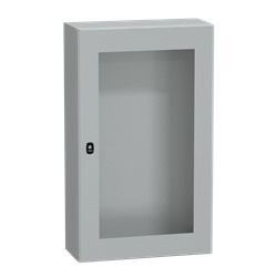 Cassetta in acciaio montata a parete, Spacial S3D, porta trasparente, senza piastra di montaggio, 1000x600x250mm, IP66, IK08