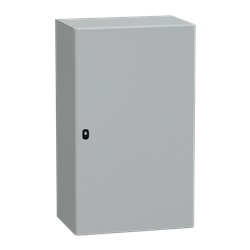 Cassetta in acciaio montata a parete, Spacial S3D, porta piena, con piastra di montaggio, 1000x600x400mm, IP66, IK10