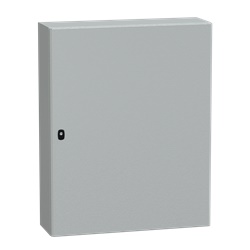 Cassetta in acciaio montata a parete, Spacial S3D, porta piena, con piastra di montaggio, 1000x800x250mm, IP66, IK10