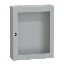 Cassetta in acciaio montata a parete, Spacial S3D, porta trasparente, senza piastra di montaggio, 1000x800x250mm, IP66, IK08