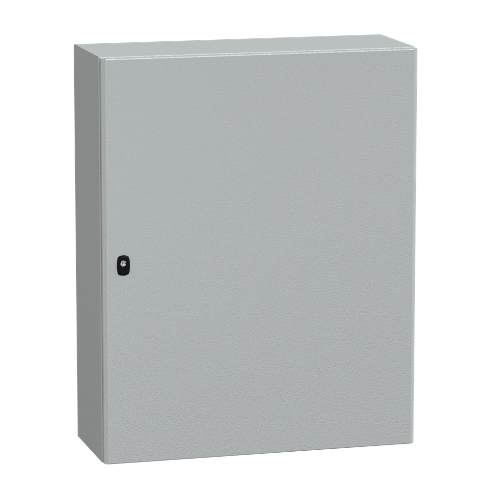 Cassetta in acciaio montata a parete, Spacial S3D, porta piena, con piastra di montaggio, 1000x800x300 mm, IP66, IK10