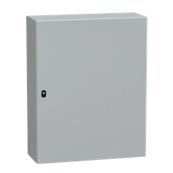 Cassetta in acciaio montata a parete, Spacial S3D, porta piena, con piastra di montaggio, 1000x800x300 mm, IP66, IK10