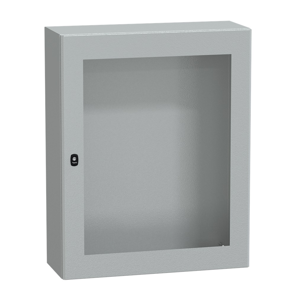 Cassetta in acciaio montata a parete, Spacial S3D, porta trasparente, senza piastra di montaggio, 1000x800x300 mm, IP66, IK08