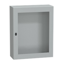 Cassetta in acciaio montata a parete, Spacial S3D, porta trasparente, senza piastra di montaggio, 1000x800x300 mm, IP66, IK08