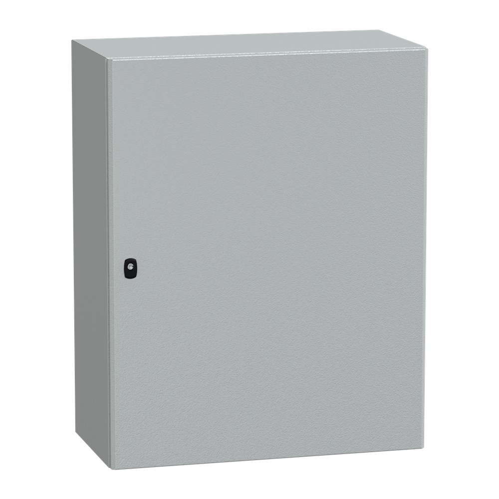 Cassetta in acciaio montata a parete, Spacial S3D, porta piena, con piastra di montaggio, 1000x800x400mm, IP66, IK10