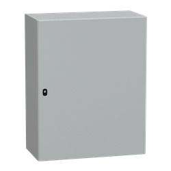 Cassetta in acciaio montata a parete, Spacial S3D, porta piena, con piastra di montaggio, 1000x800x400mm, IP66, IK10