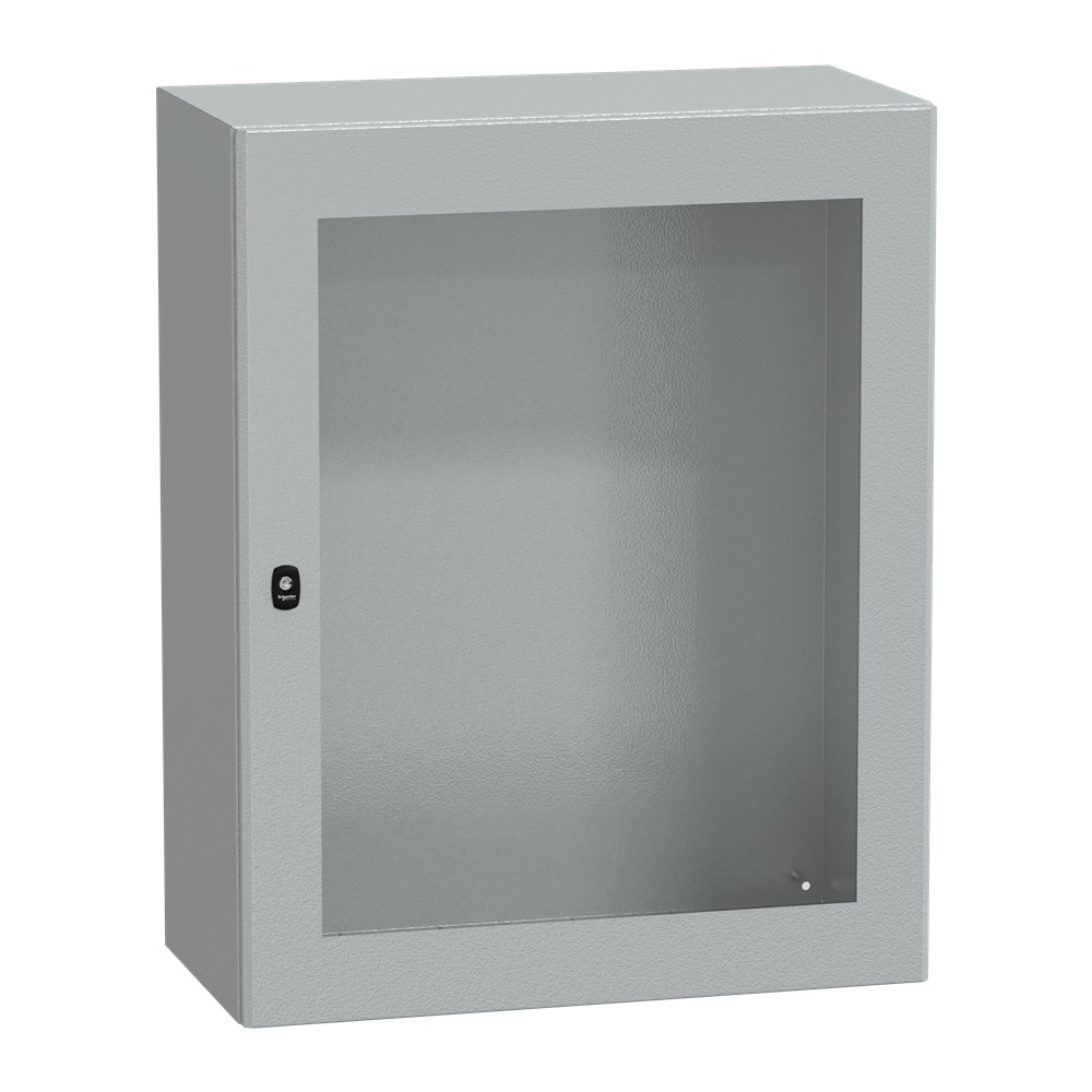 Cassetta in acciaio montata a parete, Spacial S3D, porta trasparente, senza piastra di montaggio, 1000x800x400mm, IP66, IK08