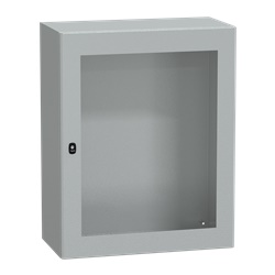 Cassetta in acciaio montata a parete, Spacial S3D, porta trasparente, senza piastra di montaggio, 1000x800x400mm, IP66, IK08