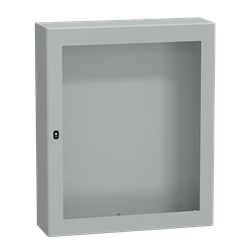 Cassetta in acciaio montata a parete, Spacial S3D, porta trasparente, senza piastra di montaggio, 1200x1000x300 mm, IP66, IK08