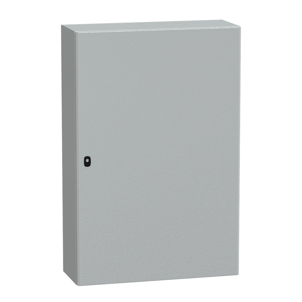 Cassetta in acciaio montata a parete, Spacial S3D, porta piena, con piastra di montaggio, 1200x800x300 mm, IP66, IK10