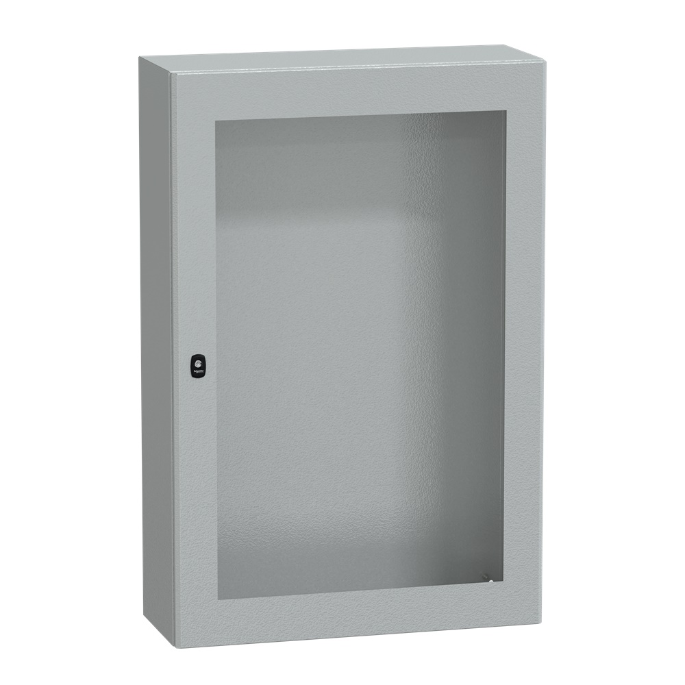 Cassetta in acciaio montata a parete, Spacial S3D, porta trasparente, senza piastra di montaggio, 1200x800x300 mm, IP66, IK08