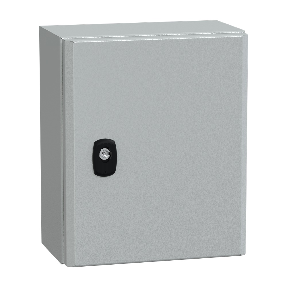 Cassetta in acciaio montata a parete, Spacial S3D, porta piena, con piastra di montaggio, 300x250x150 mm, IP66, IK10