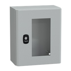 Cassetta in acciaio montata a parete, Spacial S3D, porta trasparente, senza piastra di montaggio, 300x250x150 mm, IP66, IK08