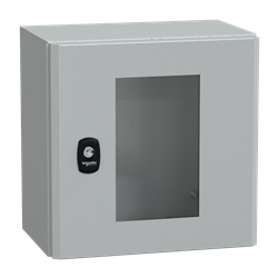 Cassetta in acciaio montata a parete, Spacial S3D, porta trasparente, senza piastra di montaggio, 300x300x200mm, IP66, IK08