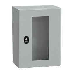 Cassetta in acciaio montata a parete, Spacial S3D, porta trasparente, senza piastra di montaggio, 400x300x200mm, IP66, IK08
