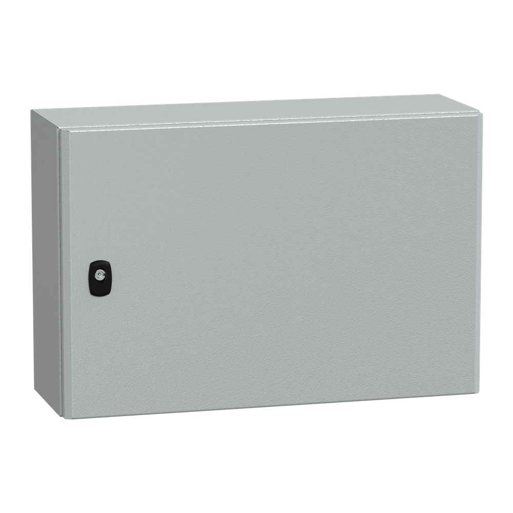 Cassetta in acciaio montata a parete, Spacial S3D, porta piena e piastra di montaggio 400x600x200 mm, IP66, IK10