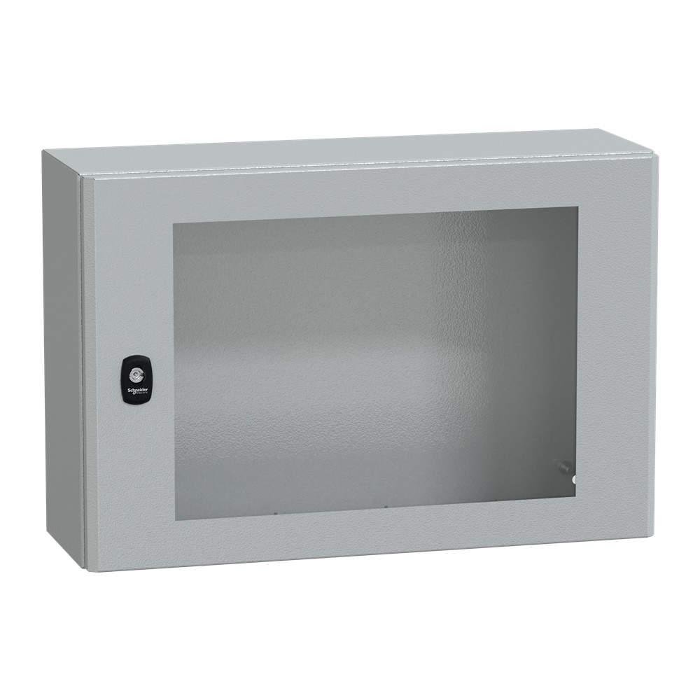Cassetta in acciaio montata a parete, Spacial S3D, porta trasparente, senza piastra di montaggio, 400x600x200mm, IP66, IK08
