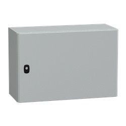 Cassetta in acciaio montata a parete, Spacial S3D, porta piena, con piastra di montaggio, 400x600x250mm, IP66, IK10