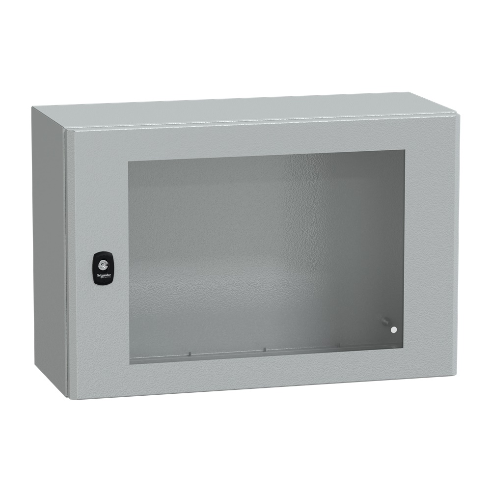 Cassetta in acciaio montata a parete, Spacial S3D, porta trasparente, senza piastra di montaggio, 400x600x250mm, IP66, IK08