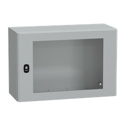 Cassetta in acciaio montata a parete, Spacial S3D, porta trasparente, senza piastra di montaggio, 400x600x250mm, IP66, IK08