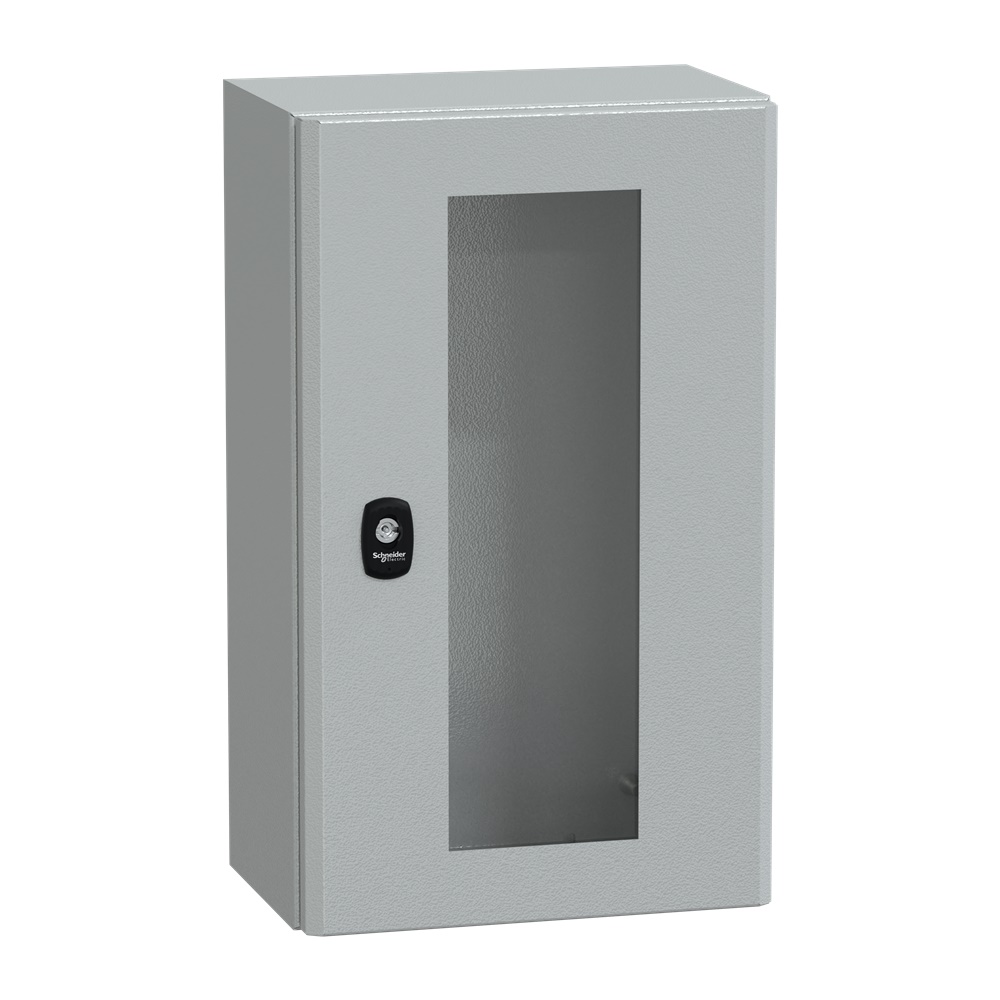 Cassetta in acciaio montata a parete, Spacial S3D, porta trasparente, senza piastra di montaggio, 500x300x200mm, IP66, IK08