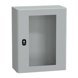 Cassetta in acciaio montata a parete, Spacial S3D, porta trasparente, senza piastra di montaggio, 500x400x200mm, IP66, IK08