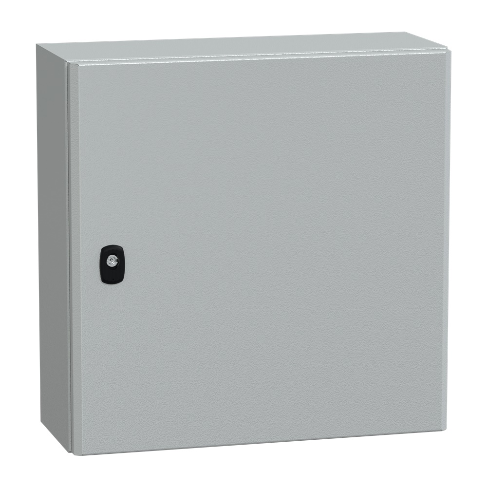 Cassetta in acciaio montata a parete, Spacial S3D, porta piena, con piastra di montaggio, 500x500x200 mm, IP66, IK10